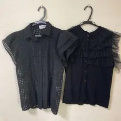 NANING9 ブラック ノースリーブ シャツ 2枚