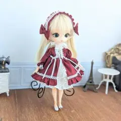 1461※ハルモニアブルーム※ワインレッドのロリータワンピース※