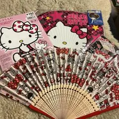ハローキティ　扇子、うちわ3点セット　JS260