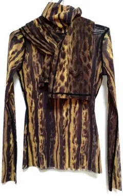 JeanPaul GAULTIER レオパード ストライプ カットソー&スカーフ