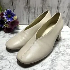 美品✨REMME/レメ Vカット チャンキーヒール 本革 (24)