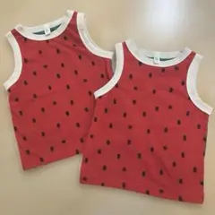 【80センチ】 ベビー服　子供服スイカ　タンクトップ　双子　2枚セット
