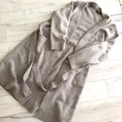 UNIQLO ベージュ ロングカーディガン L　大人気　春　秋　シンプル　着回し