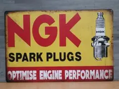 NGK SPARK PLUGS レトロ風 ブリキ看板 OK1949
