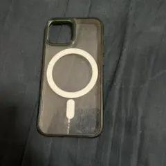 MagSafe対応 iPhoneケース 透明・緑 iPhone13miniケース