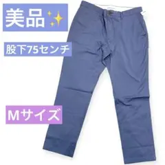 美品✨ チノパン ノータック 防シワ加工 スリムフィット　ブルー