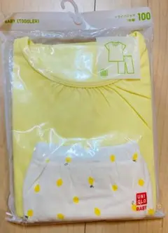 ユニクロ　レモン柄　イエロー　半袖パジャマ