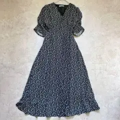 ナチュラルクチュール natural couture 花柄 フレアワンピース M