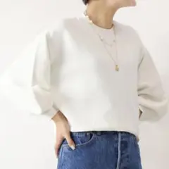 美品　スピック＆スパン　ストレッチボリュームスリーブプルオーバー　152
