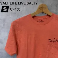 SALT LIFE LIVE SALTY ポケットTシャツ レッド Sサイズ