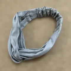 グレー 布製 ヘアバンド