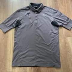 オークリーOAKLEY スカルゴルフポロシャツ　ベージュグレー　サイズL