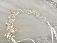 ブライダルヘッドアクセサリー 小枝 パール