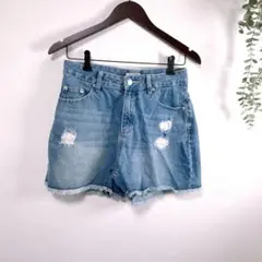 colzaショートパンツ ダメージ加工 コルザ ジーンズ デニムL最終セール価格