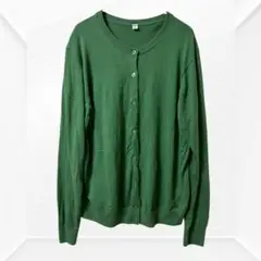 1334☆ユニクロ UNIQLO カーディガン　XL LL グリーン　長袖