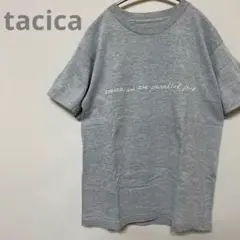 tacica Tシャツ　グッズ　グレー×白　両面プリント　バッグプリント匿名配送