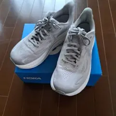 美品　hoka clifton 10　wide グレー
