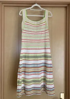 MISSONI ミッソーニ　麻混ニット ノースリーブワンピース