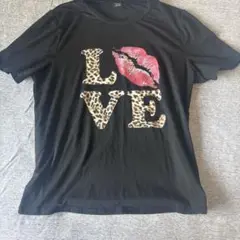 レオパード柄 LOVE Tシャツ 半袖