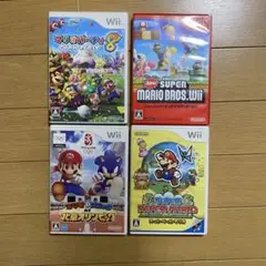 【動作確認済】マリオ4個セット　Wiiソフト　任天堂