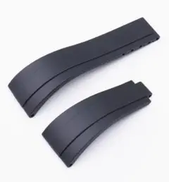 21mm ロレックス用 互換ラバーベルト ブラック オイスターフレックスタイプＣ