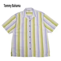 Tommy Bahama オープンカラー シルク シャツ 半袖 絹 開襟 L