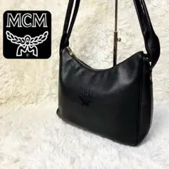 【美品】MCM エムシーエム ハンドバッグ ワンショルダー 型押し レザー