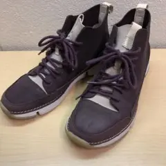 ■Clarksクラークス ハイカットスニーカー スエード パープル 38