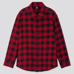 UNIQLO ユニクロ KIDS フランネルチェック長袖シャツ 140cm