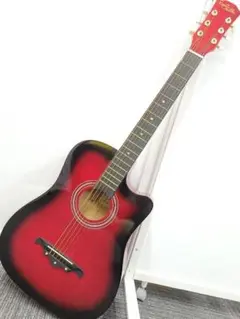 初心者向き Chelldee アコースティックギター レッド&ブラック 初心者向き Chelldee アコースティックギター レッド&ブラック
