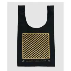 美品【BAGGU】STANDARDエコバッグ　thank youブラックゴールド