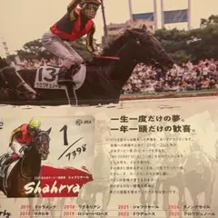 【非売品】日本ダービー　シャフリヤール　使用済QUOカード