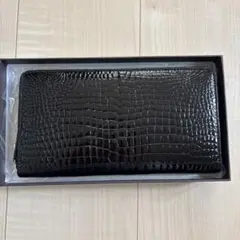 新品未使用　本革　高級　クロコダイル　長財布　ブラック-5