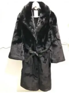 Hu0026M ブラック フェイクファー ロングコート