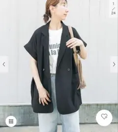 リネンライクジレ ブラック フリーサイズ