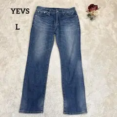 【イーブス】YEVS ストレートデニムパンツ ジーンズ ネイビー L