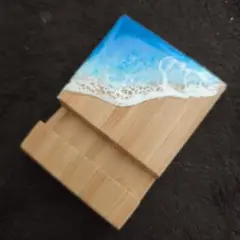 海アート柄スマホスタンド。