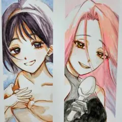 手描きイラスト 色紙 エイリアンステージ エイステ アナログイラスト