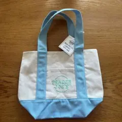 TRADER JOE'S トートバッグ ホワイト/ブルー