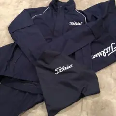 美品✨ タイトリスト メンズ レインウェア 上下セット　ネイビー　Sサイズ