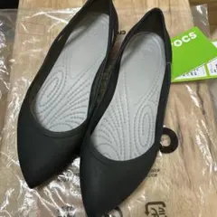 crocsクロックスrio flat w リオフラット ブラック W8　24cm