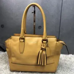 コーチ トートバッグ レザー イエロー 肩掛け
