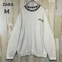ZARA/白トレーナー　M シンプル　メンズ　しっかり生地　長袖シャツ