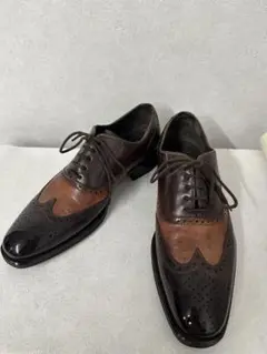 未使用 イタリア製 CARLO MEDICI カルロ メディチ フルブローグ革靴 未使用 イタリア製 CARLO MEDICI カルロ メディチ フルブローグ革靴