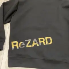ReZARD 新品ブラック クルーネック ロゴスウェット