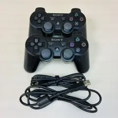 PS3 コントローラー デュアルショック3 usbケーブル付き 2個セット