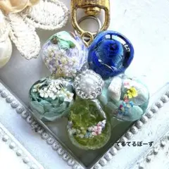 No.191オルゴナイト お花②型　ペリドット・アマゾナイト・水晶