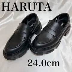 写真11枚 HARUTA ハルタ チャンキーソール コインローファー ブラック