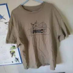 PUMA キャラクターグラフィック Tシャツ XL ベージュ