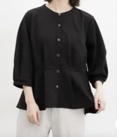 Honeys接触冷感 イージーケアＵＶカット７分袖ペプラムトップス レディース